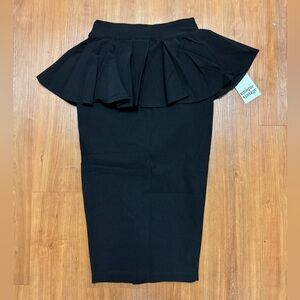 NWT Unique Vintage black peplum skirt